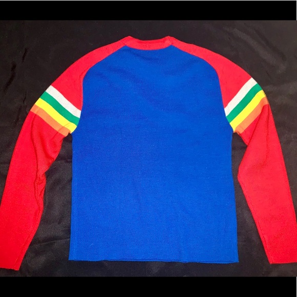 Vintage 1970’s Rainbow Sleeve Knit Sweater - Picture 2 of 3